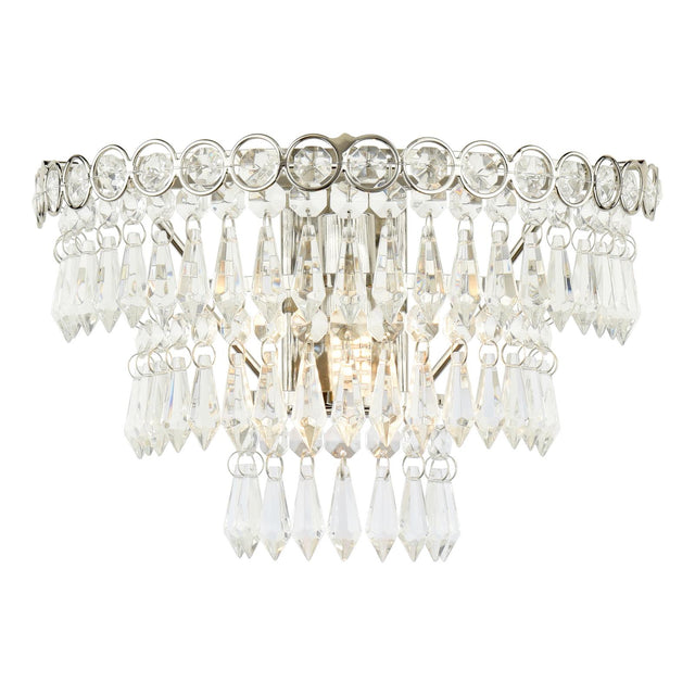 Laura Ashley Enid Wall Light Faceted Glass and Polished Nickel