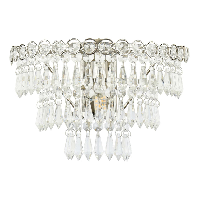 Laura Ashley Enid Wall Light Faceted Glass and Polished Nickel