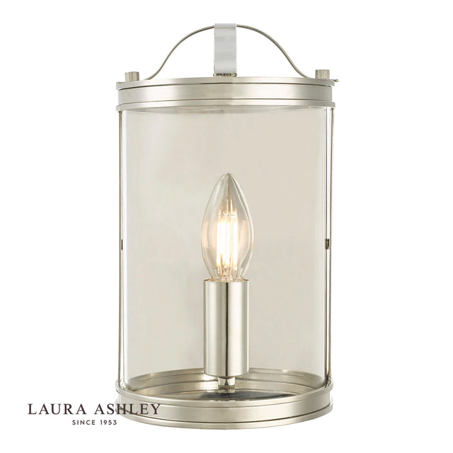 Laura Ashley Harrington Wall Light Polished Nickel Glass
