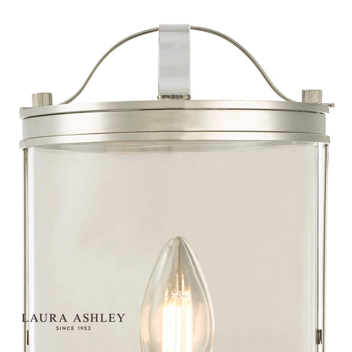 Laura Ashley Harrington Wall Light Polished Nickel Glass