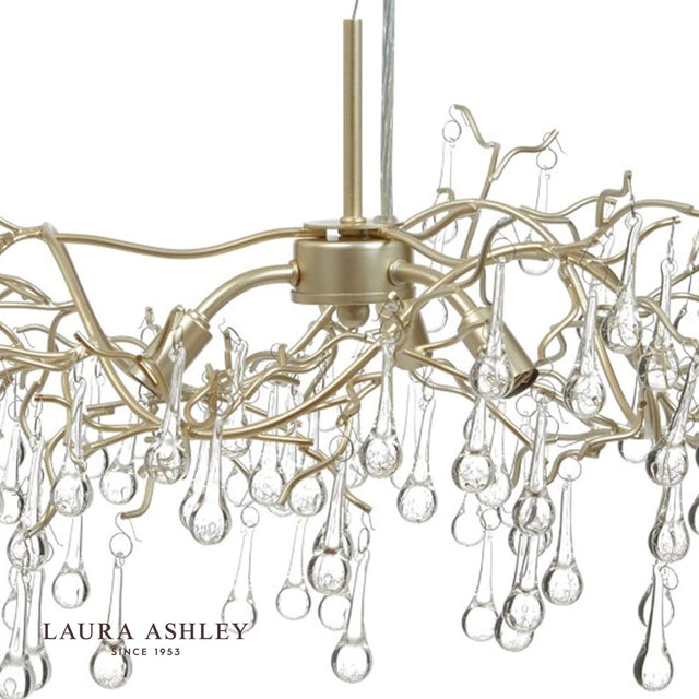 Laura Ashley Willow 3lt Pendant Champagne & Clear Crystal