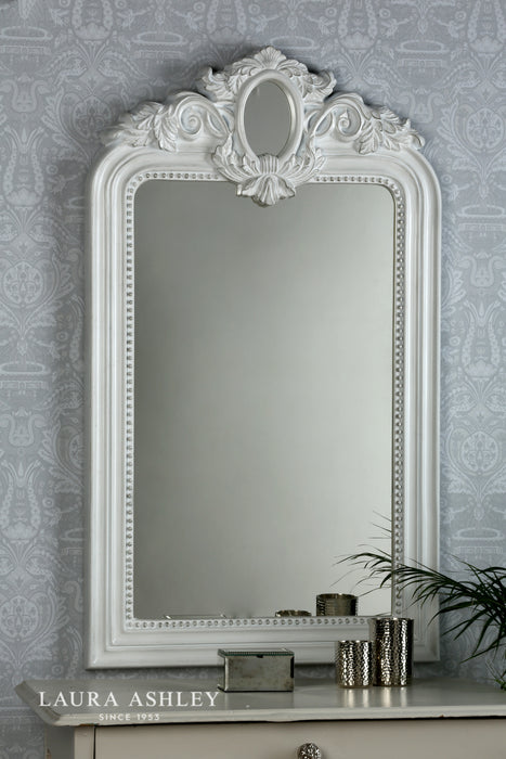 Laura Ashley Alana Rectangle Mirror Distressed Ivory 120 x 71cm
