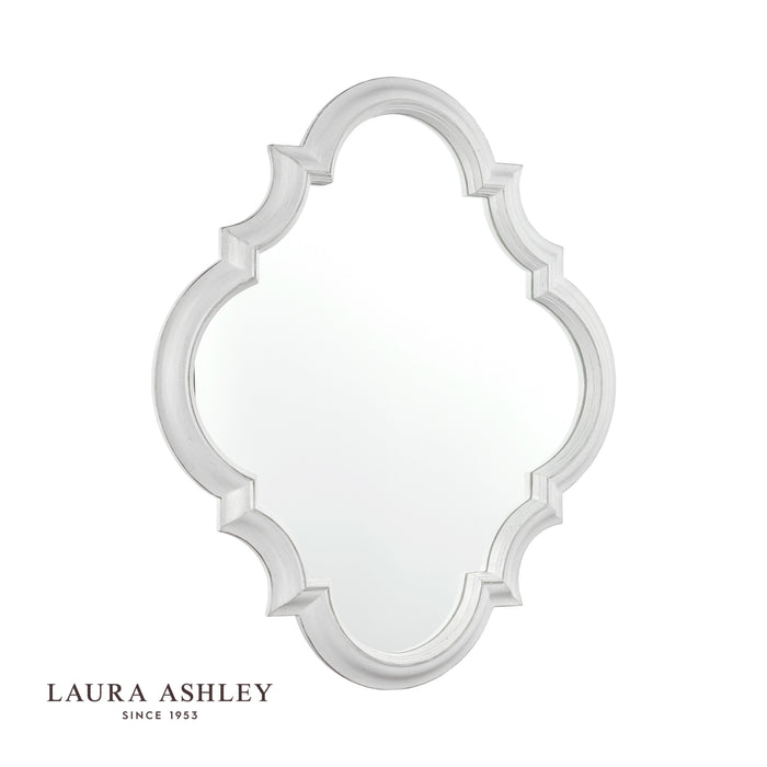 Laura Ashley Elisse Diamond Mirror Distressed Ivory/Champagne 90 x 75cm