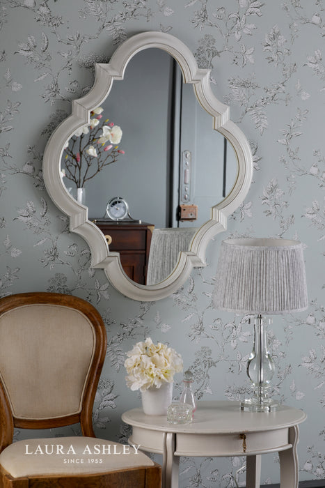 Laura Ashley Elisse Diamond Mirror Distressed Ivory/Champagne 90 x 75cm