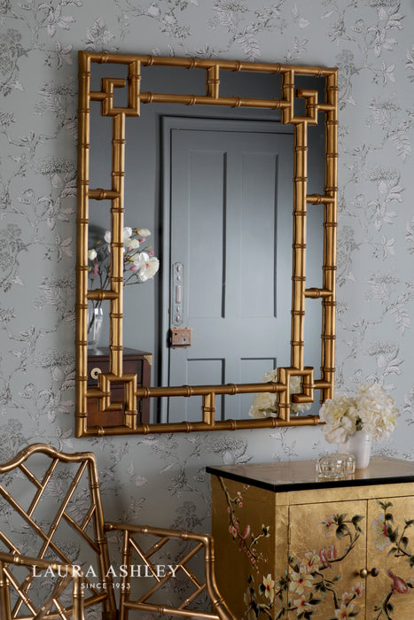 Laura Ashley Shawford Rectangle Mirror Gold Mirror 107 x 81cm