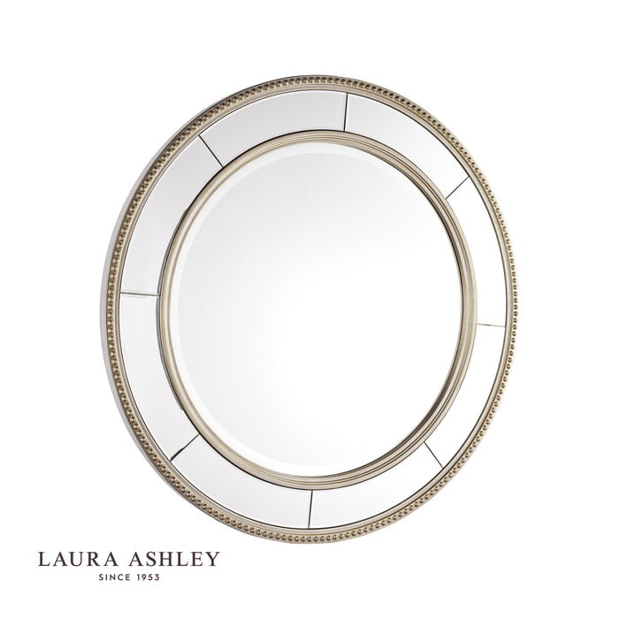 Laura Ashley Nolton Round Mirror Distressed Glass 110cm
