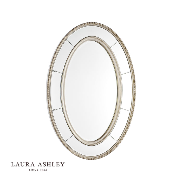 Laura Ashley Nolton Oval Mirror Distressed Glass 90 x 60cm