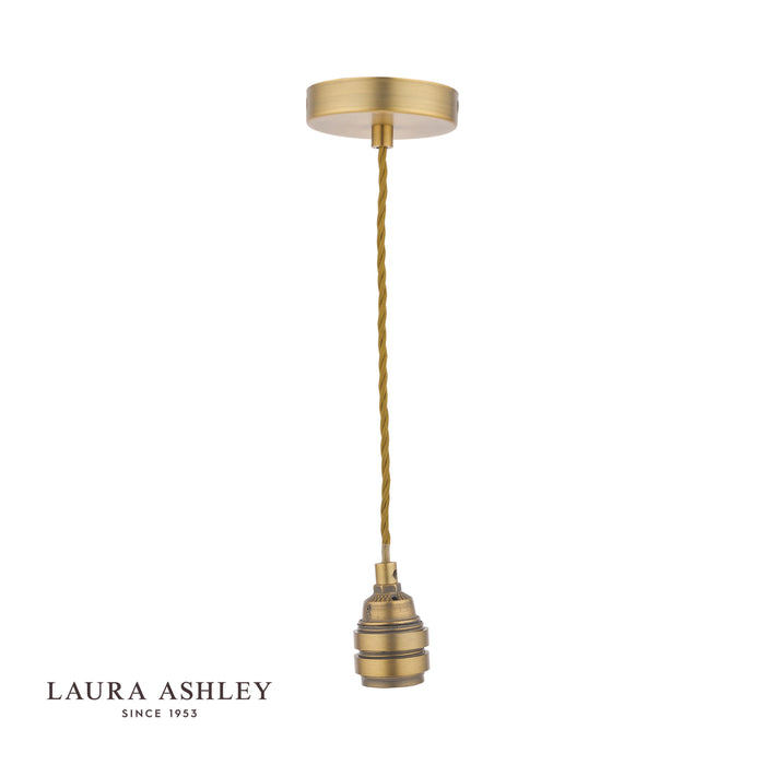Laura Ashley Flute E27 Suspension Antique Brass