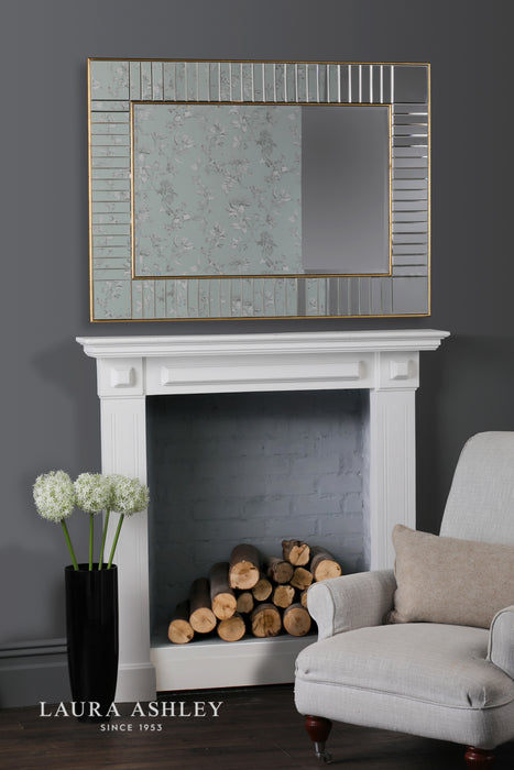 Laura Ashley Clemence Large Rectangle Mirror Gold Leaf 120 x 88cm