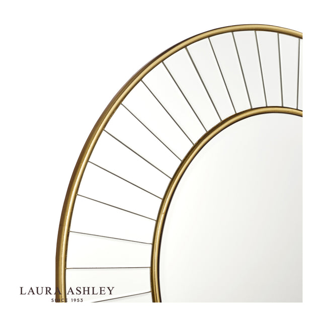 Laura Ashley Clemence Medium Round Mirror Gold Leaf 80cm