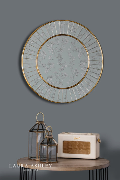 Laura Ashley Small Clemence Round Mirror Gold Leaf 50cm