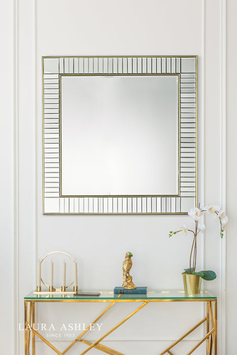 Laura Ashley Clemence Square Mirror Gold Leaf 90cm