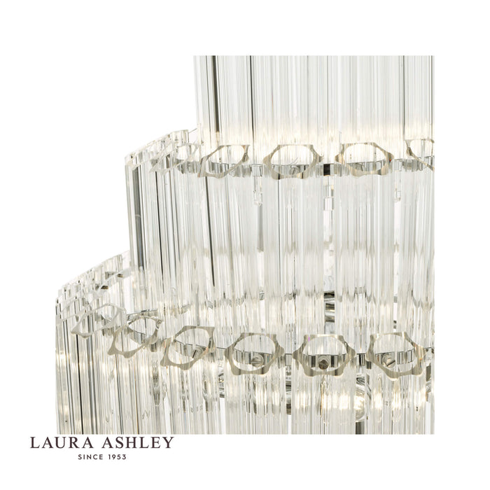 Laura Ashley Genevieve 9lt Tiered Pendant Polished Chrome Glass