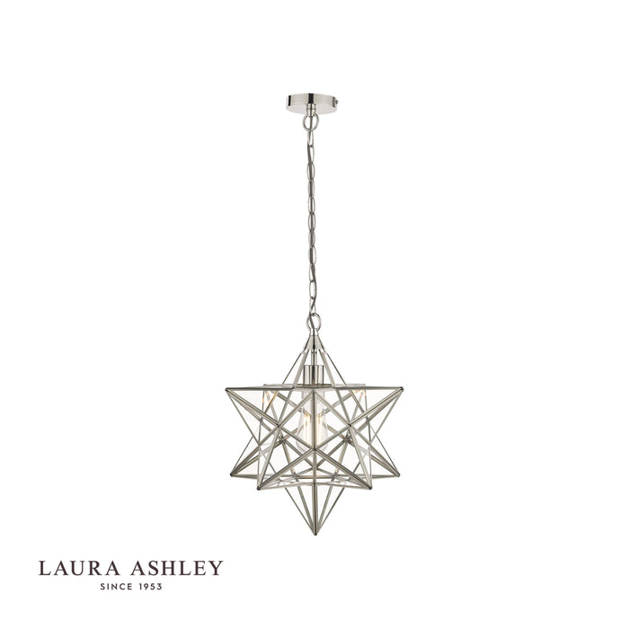 Laura Ashley Large Star Pendant Silver Glass