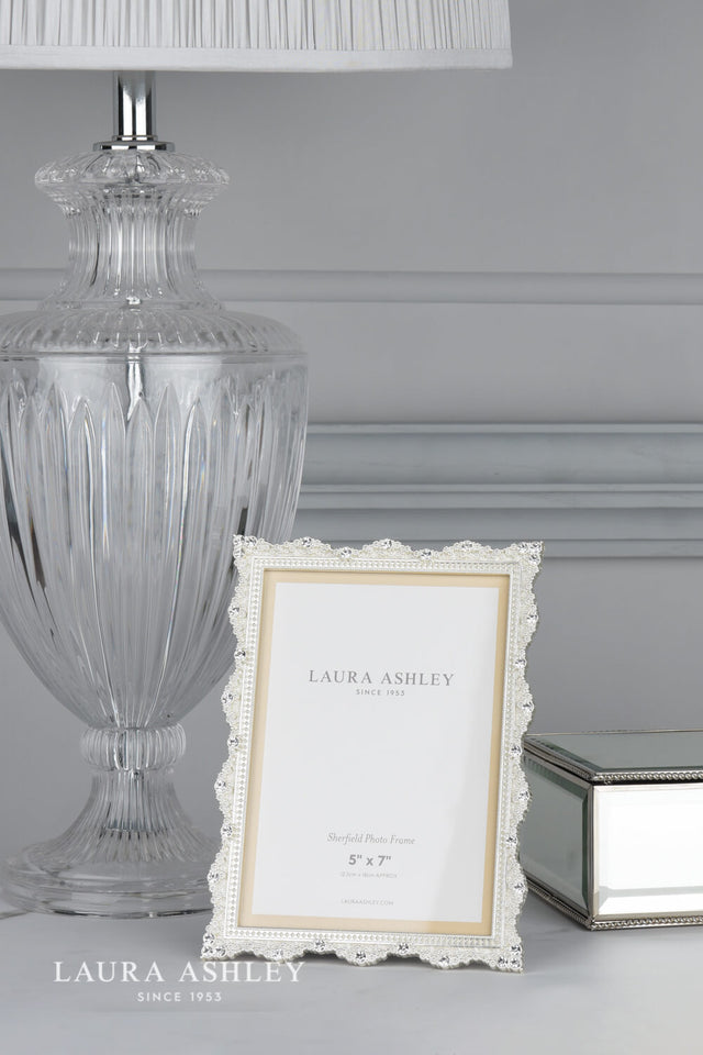 Laura Ashley Sherfield Photo Frame Polished Silver 5x7 Inch