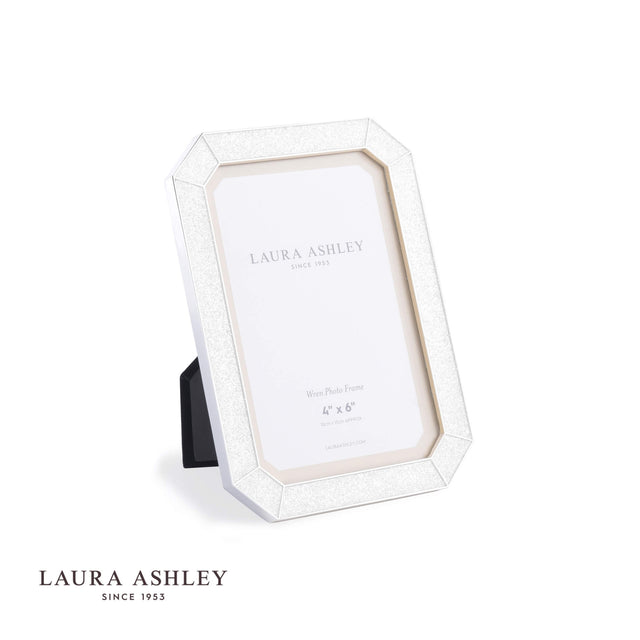 Laura Ashley Wren Photo Frame Polished Silver Glitter 4x6 Inch