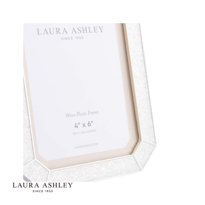 Laura Ashley Wren Photo Frame Polished Silver Glitter 4x6 Inch