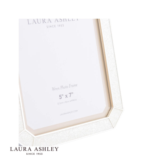 Laura Ashley Wren Photo Frame Polished Silver Glitter 5x7 Inch