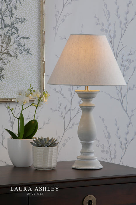 Laura Ashley Chedworth Table Lamp Concrete & Polished Nickel With Shade