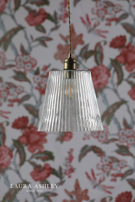 Callaghan Grand Pendant Antique Brass & Ribbed Glass