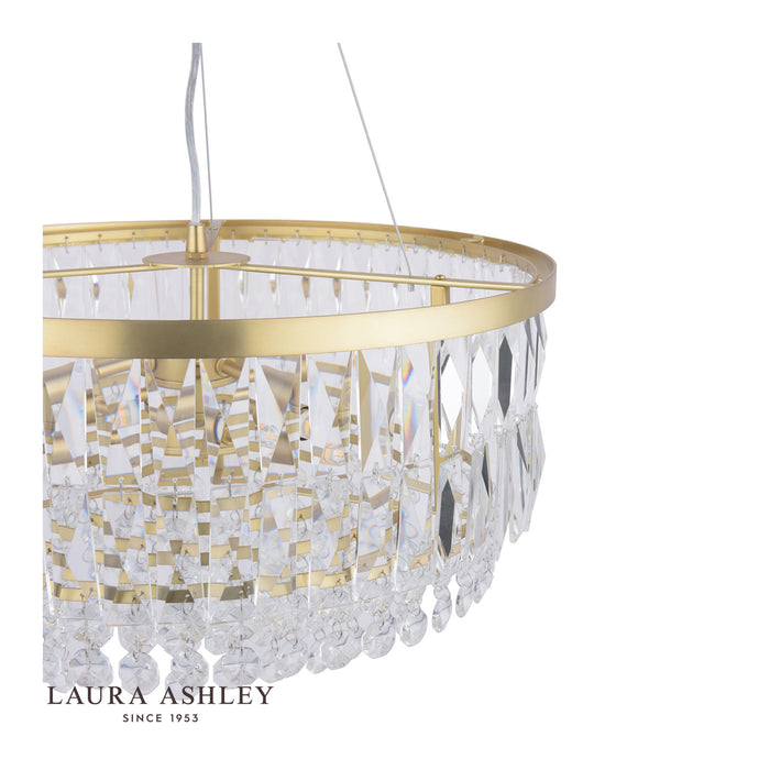Rhosill 4 Light Pendant Glass & Antique Brass