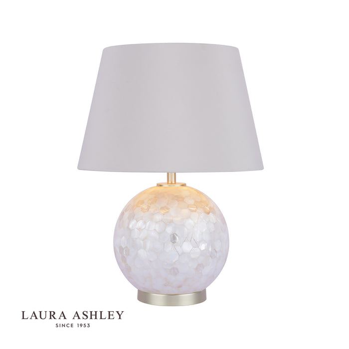 Mathern Table Lamp Cream Shell & Champagne With Shade