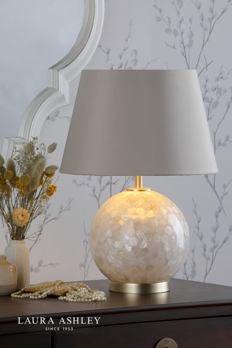 Mathern Table Lamp Cream Shell & Champagne With Shade