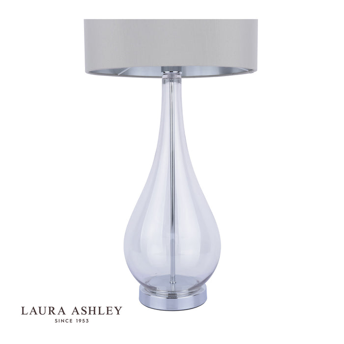 Bronant Table Lamp Smoked Glass & Polished Chrome With Shade