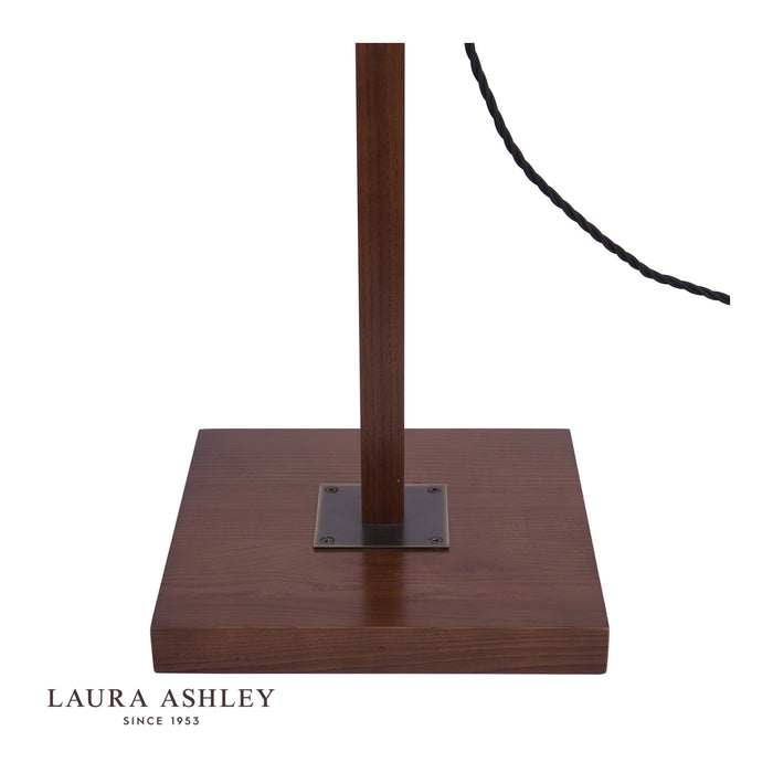 Burdale Adjustable Floor Lamp Dark Wood & Industrial Brass Base Only