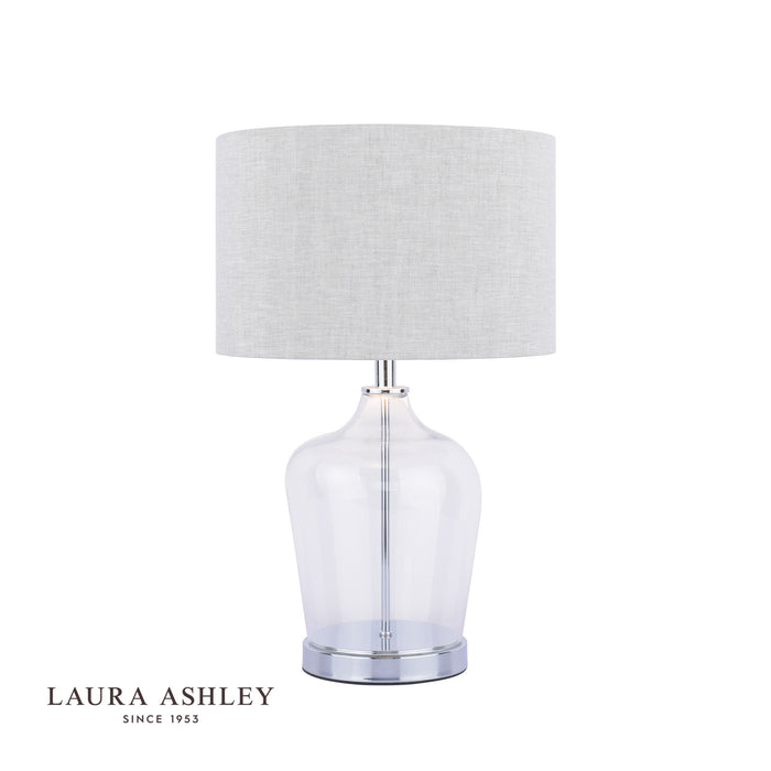 Ockley Touch Table Lamp Polished Chrome & Glass With Shade