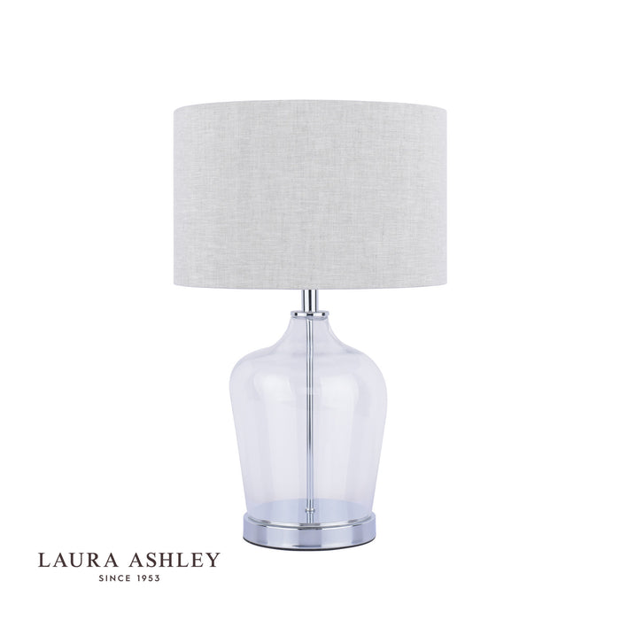 Ockley Touch Table Lamp Polished Chrome & Glass With Shade