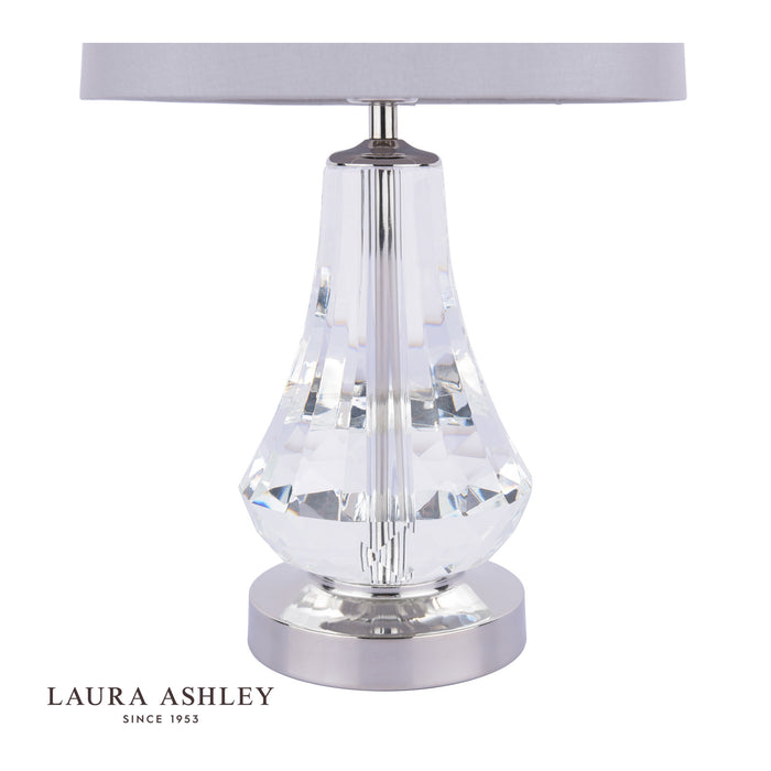 Humby Touch Table Lamp Crystal & Polished Nickel With Shade