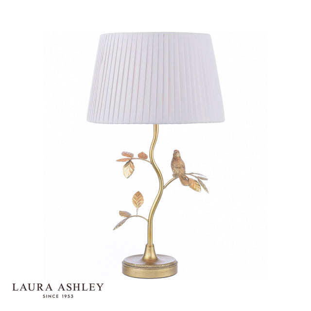 Laura Ashley Egelton Table Lamp Aged Brass and Taupe With Shade