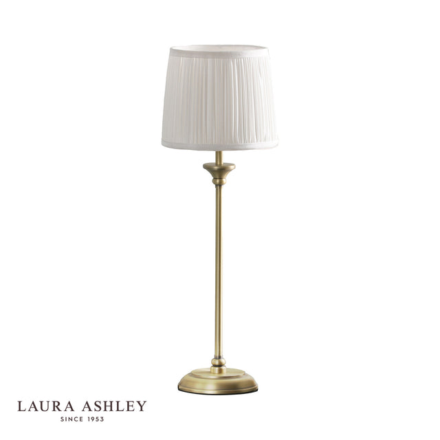 Laura Ashley Hemsley Table Lamp Antique Brass and Ivory With Shade