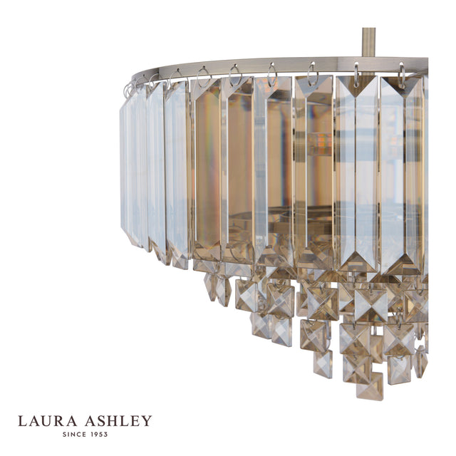 Laura Ashley Vienna 3 Light Semi-Flush Ceiling Light Champagne Crystal and Antique Brass