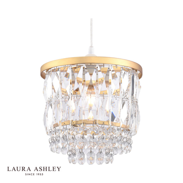 Laura Ashley Rhosill Easy Fit Pendant Crystal and Antique Brass