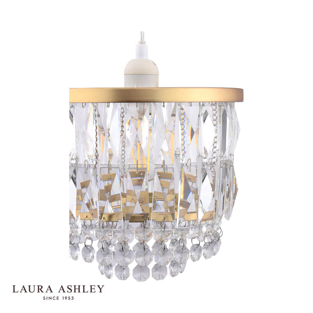 Laura Ashley Rhosill Easy Fit Pendant Crystal and Antique Brass