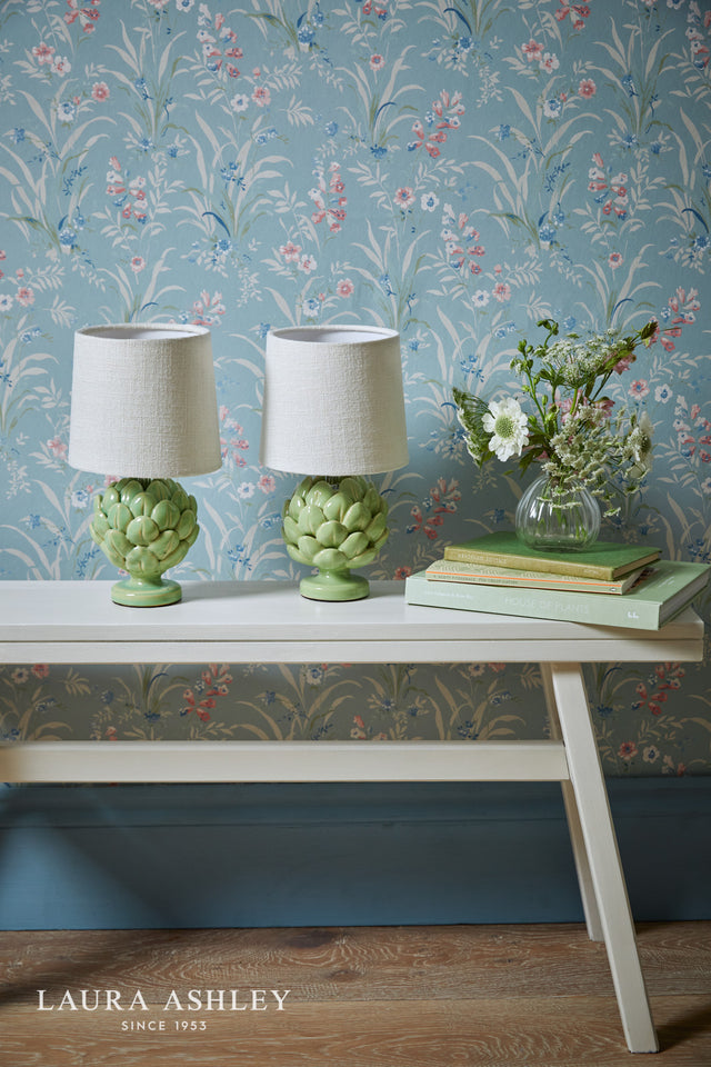 Laura Ashley Artichoke Twin Pack Table Lamp Green With Shade