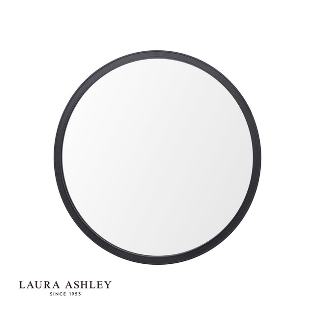 Laura Ashley Harrington Mirror Matt Black and Mirror 60cm