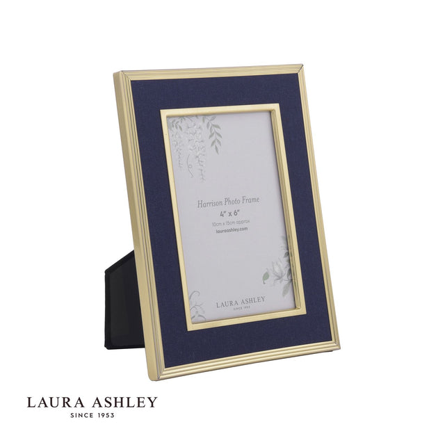 Laura Ashley Harrison Photo Frame Brushed Brass and Blue