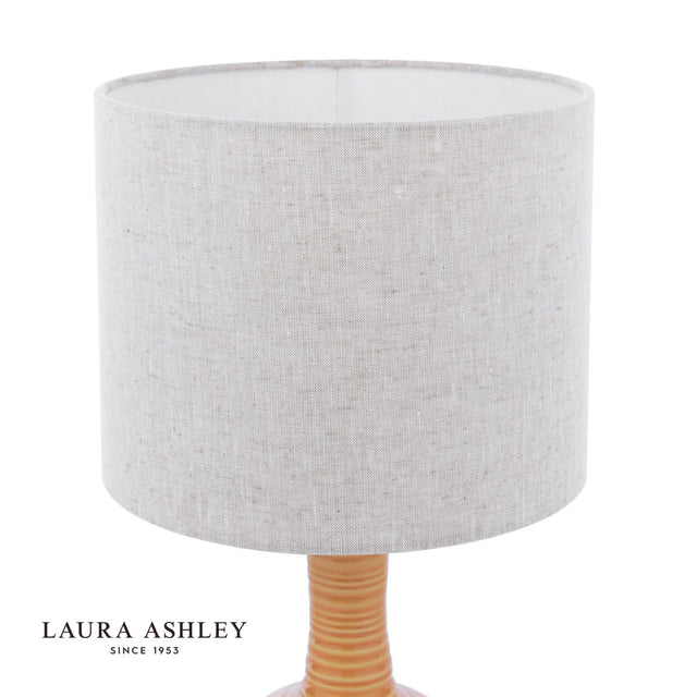 Laura Ashley Padley Table Lamp Yellow Ceramic and Antique Brass With Shade