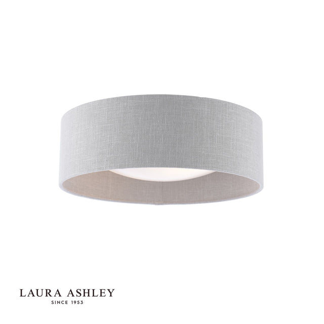 Laura Ashley Bacall 2 Light Flush Natural and White With Shade