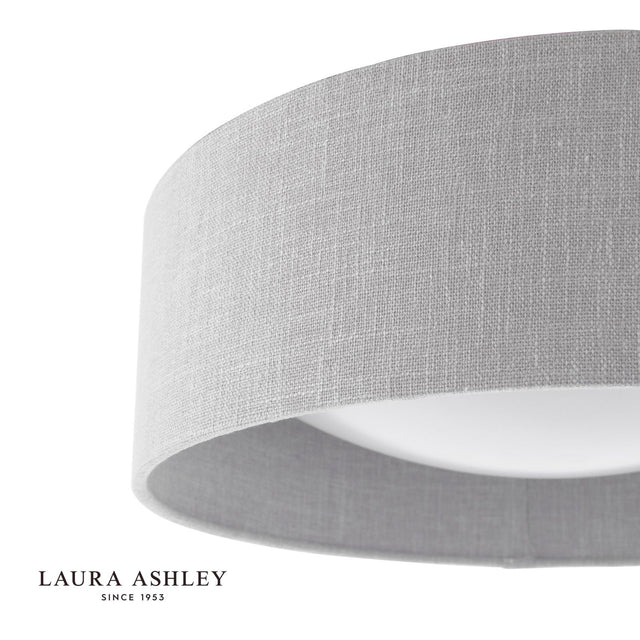 Laura Ashley Bacall 2 Light Flush Natural and White With Shade