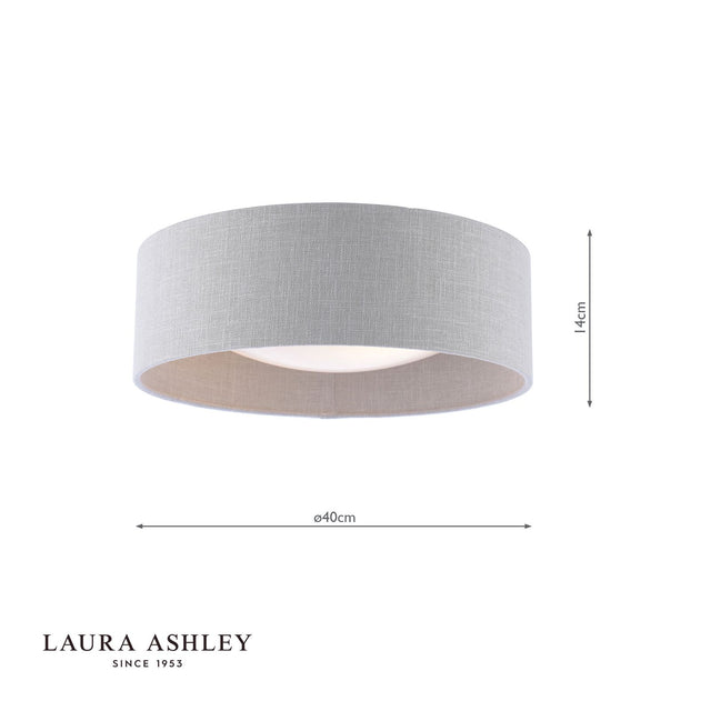 Laura Ashley Bacall 2 Light Flush Natural and White With Shade
