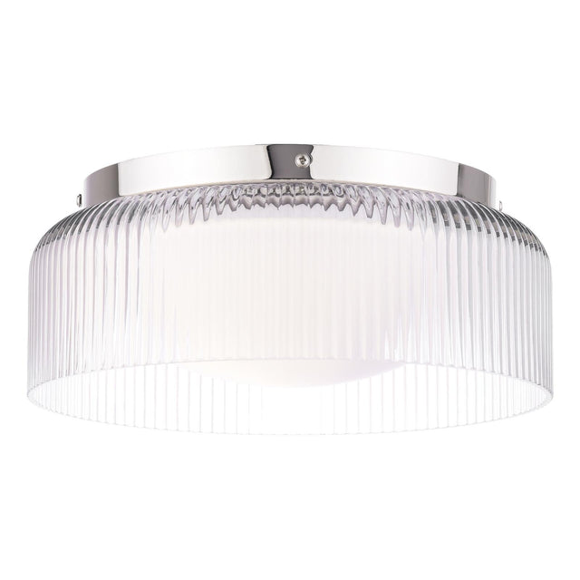 Laura Ashley Charissa Bathroom Ceiling Light Polished Chrome and Ribbed Glass IP44