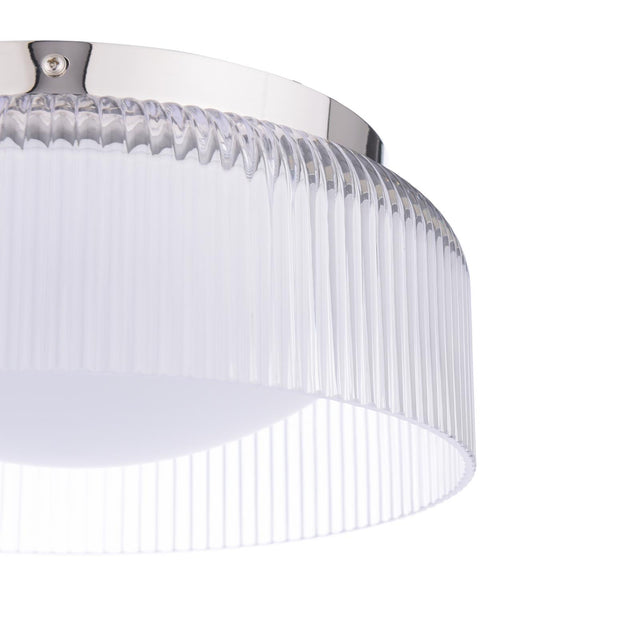 Laura Ashley Charissa Bathroom Ceiling Light Polished Chrome and Ribbed Glass IP44
