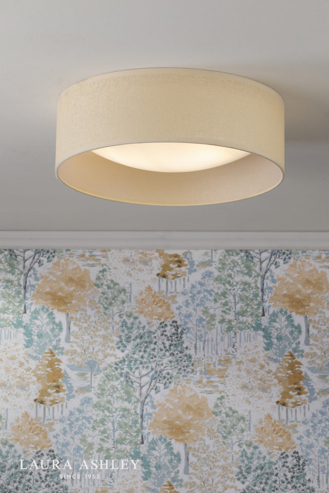 Laura Ashley Buckenham 2 Light Flush Purple and White Frosted Acrylic