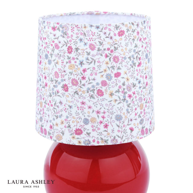 Laura Ashley Knowlton Table Lamp Pink Crackle Glaze With Shade