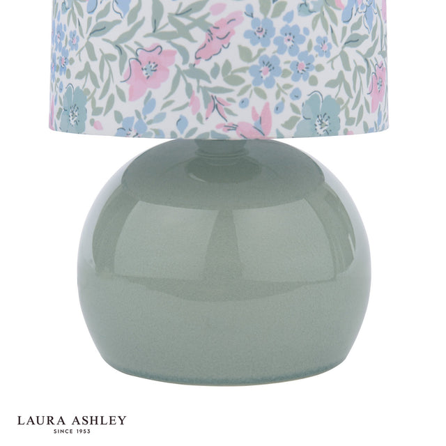 Laura Ashley Sherston Table Lamp Blue Crackle Glaze With Shade