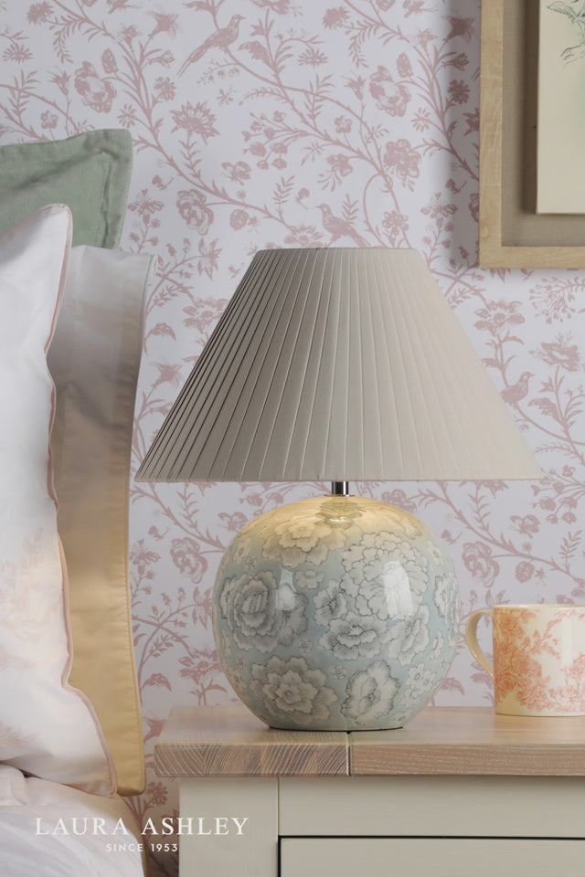 Laura Ashley Montford Table Lamp Blue Ceramic With Shade
